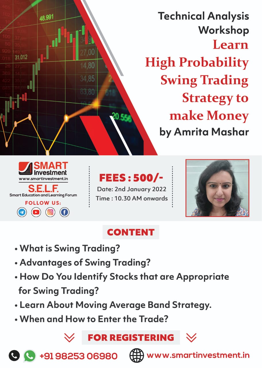 Technical Analysis Workshop on  "Learn high probability Swing Trading Strategy to make money" by Amrita Mashar - Smart Investment